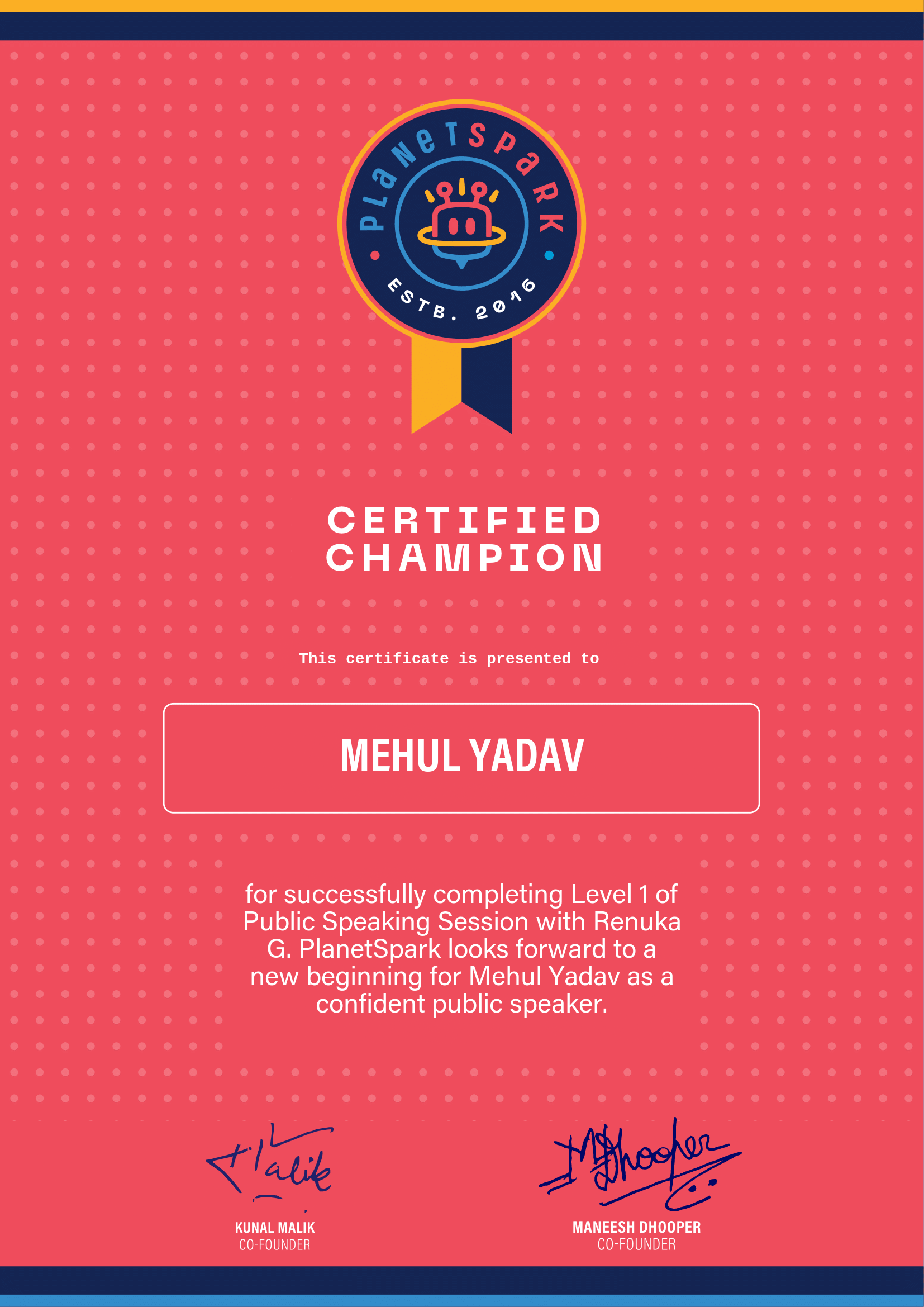 Certificate 1